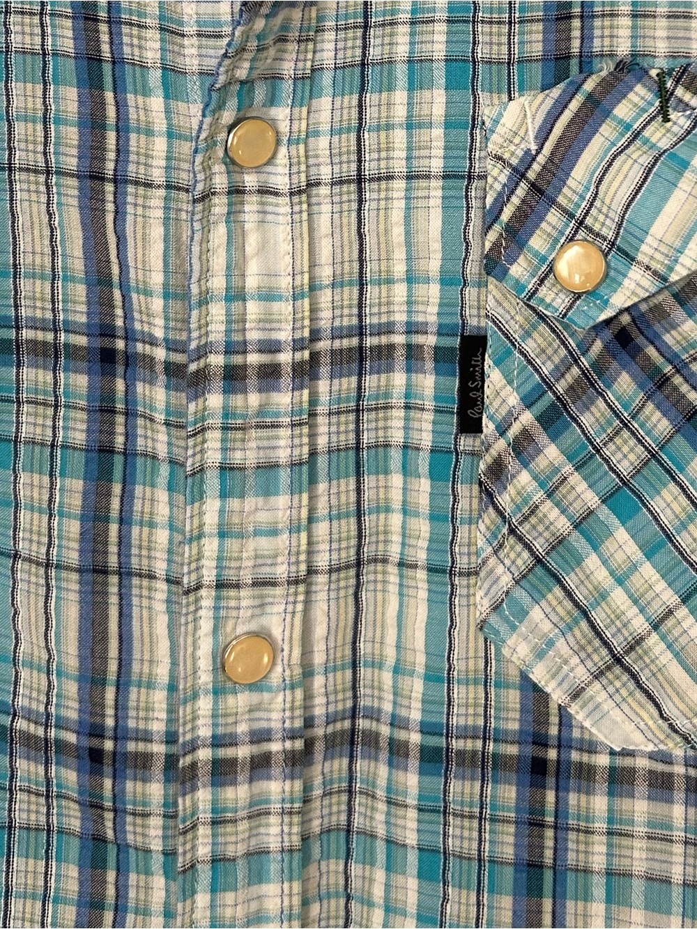 Paul Smith Jeans Mens Size L Long Sleeve Pearl Snap Button Down Plaid Shirt - Picture 10 of 16
